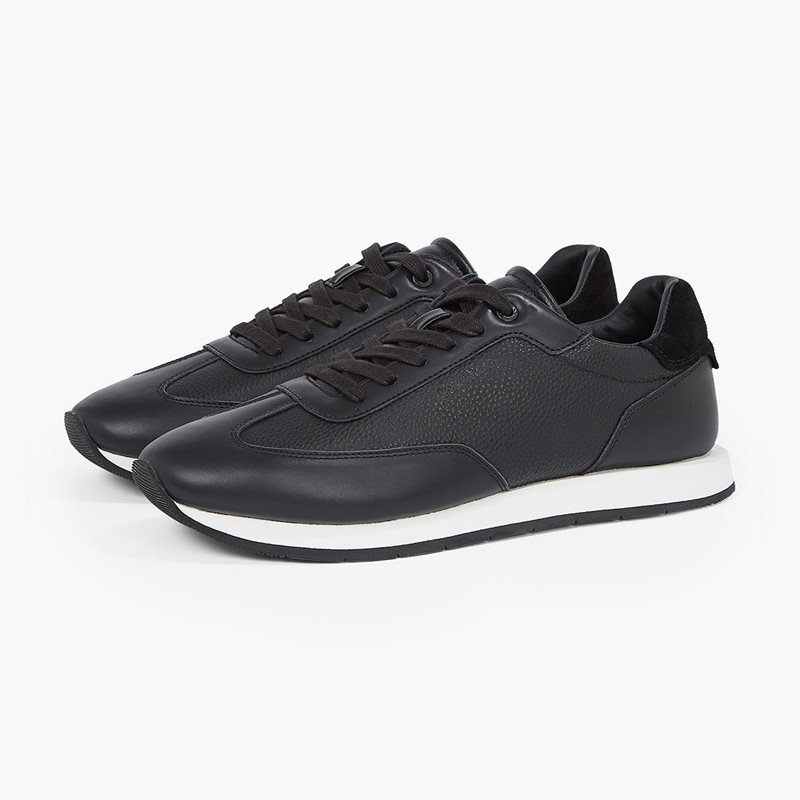 Calvin Klein Mens Retro Runner Trainers Ck Black