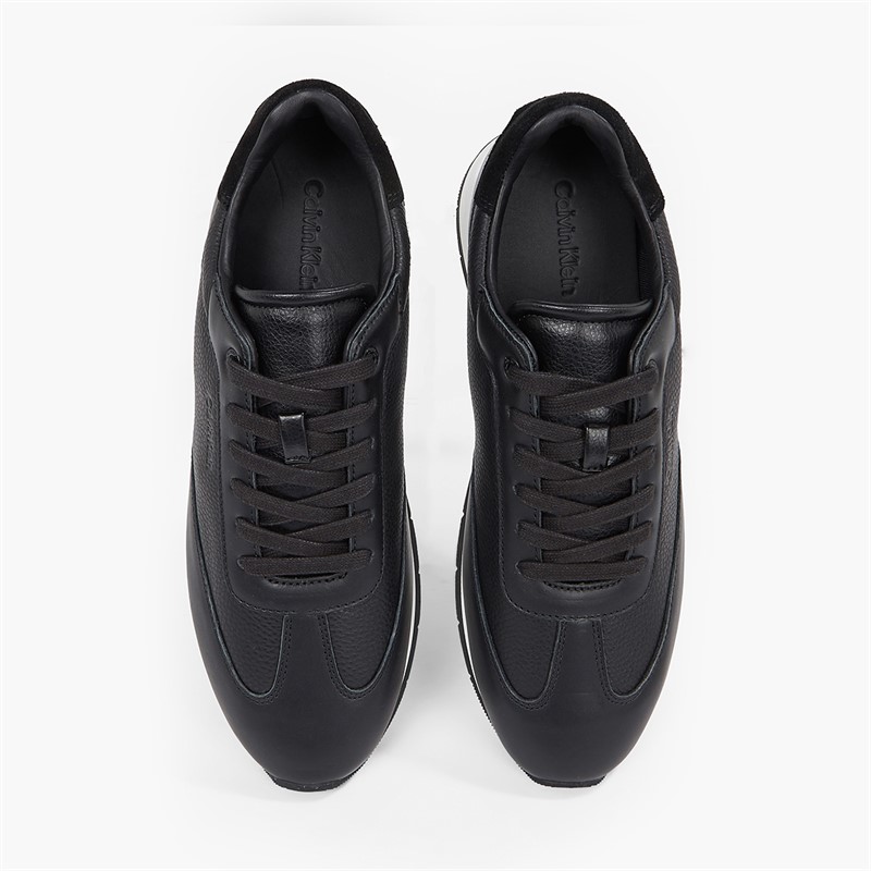 Calvin Klein Mens Retro Runner Trainers Ck Black