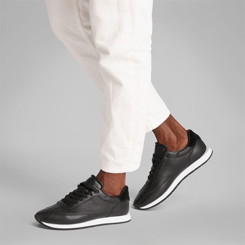Calvin Klein Mens Retro Runner Trainers Ck Black