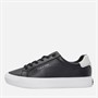 Calvin Klein Womens Leather Lace Up Trainers Black/White
