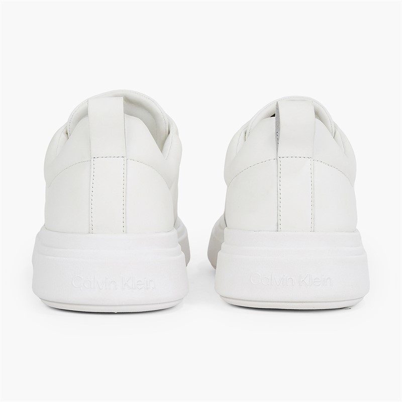 Calvin Klein Mens Low Top Lace Up Trainers Triple White
