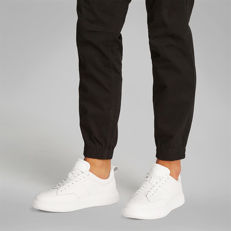 Calvin Klein Mens Low Top Lace Up Trainers Triple White