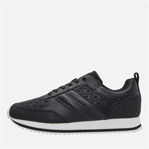 Calvin Klein Mens Retro Runner Trainers Black Mono