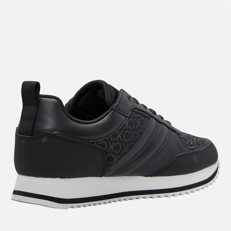 Calvin Klein Mens Retro Runner Trainers Black Mono
