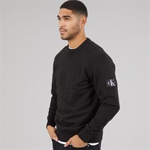 Calvin Klein Mens Badge Crew Neck Sweatshirt Ck Black