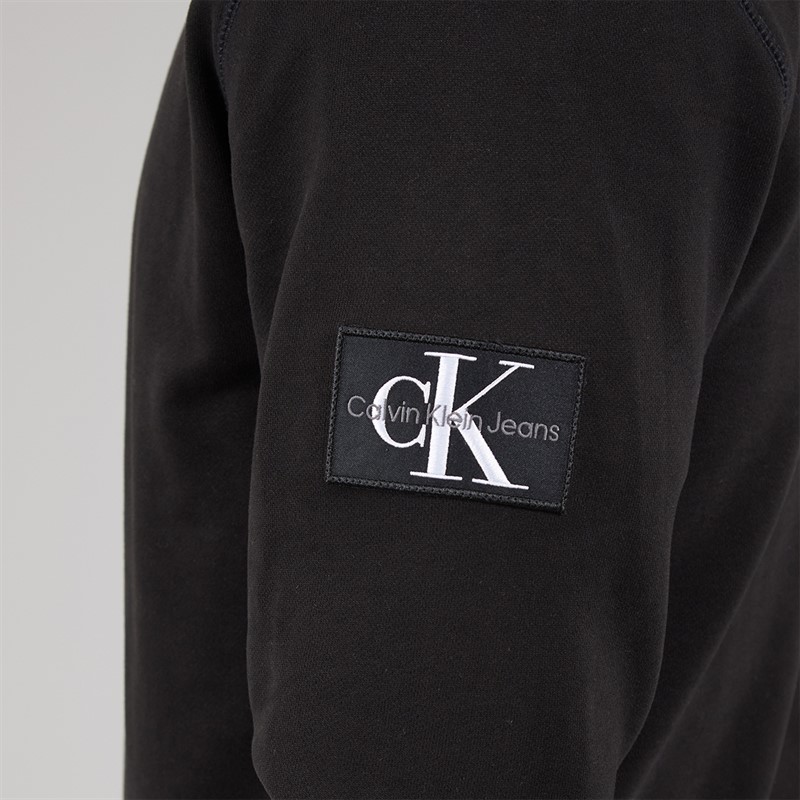 Calvin Klein Mens Badge Crew Neck Sweatshirt Ck Black