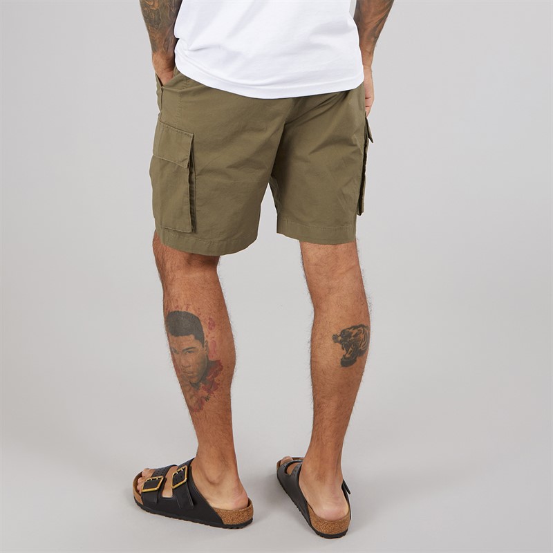Calvin Klein Mens Washed Cargo Shorts Stone Gray