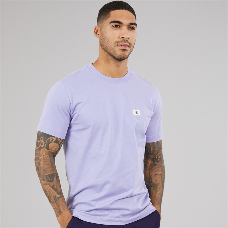 Calvin Klein Mens Woven Label Regular T-Shirt Aleutian