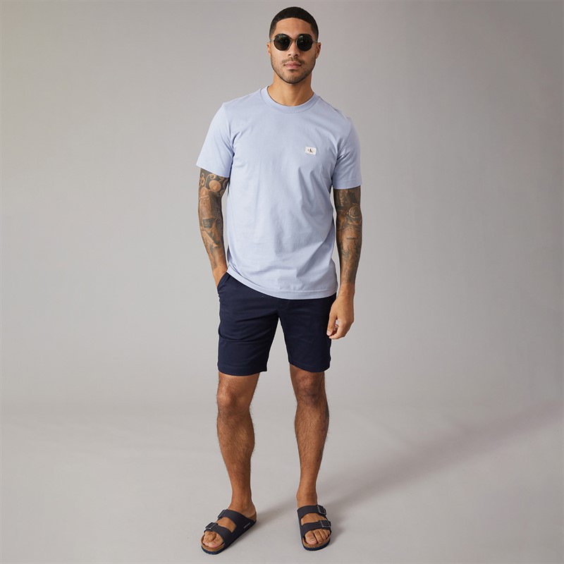 Calvin Klein Mens Sateen Stretch Slim Shorts Dark Sapphire