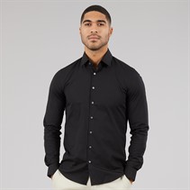 Calvin Klein Mens Poplin Stretch Slim Shirt Black