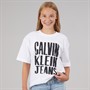 Calvin Klein Girls Bold CKJ Logo T-Shirt Bright White