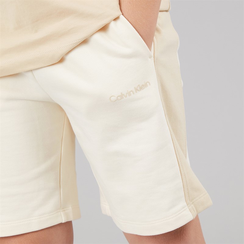 Calvin Klein Boys Colour Block Relaxed Shorts Oyster Gray