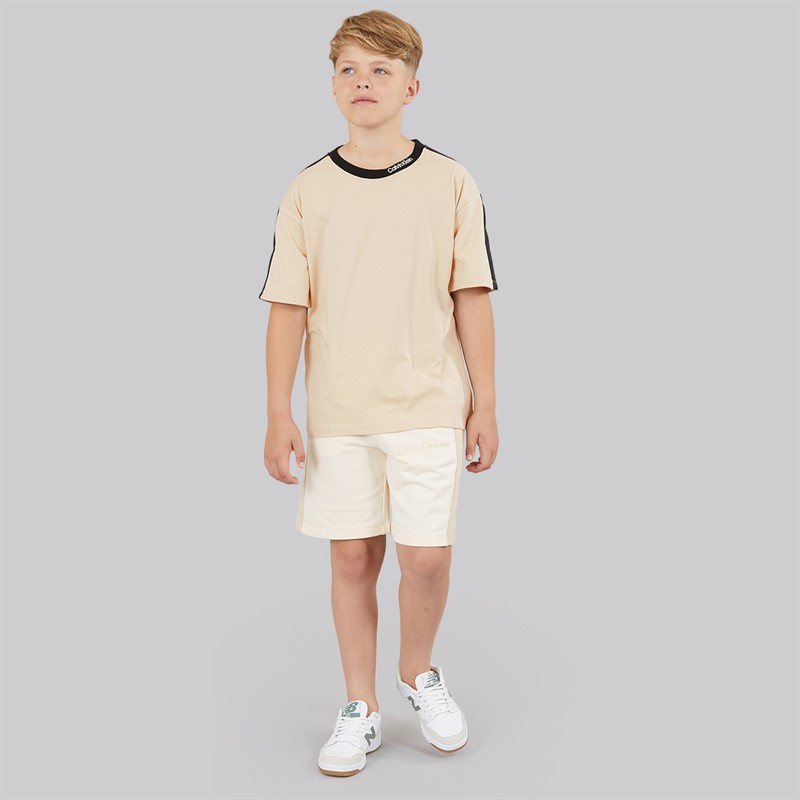 Calvin Klein Boys Colour Block Relaxed Shorts Oyster Gray
