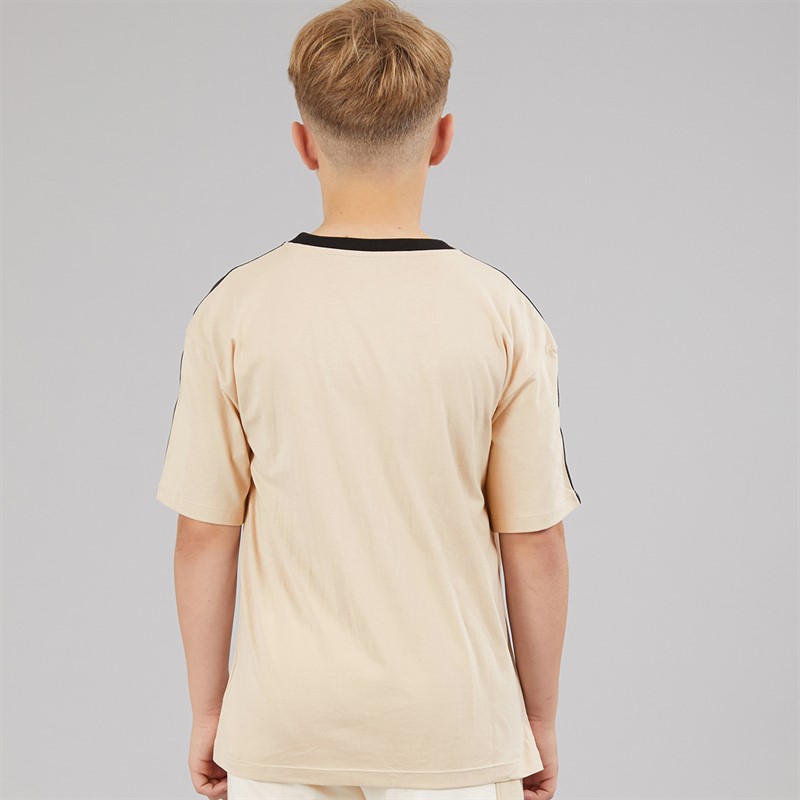 Calvin Klein Boys Embro Tape T-Shirt Oyster Gray