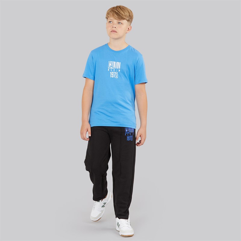 Calvin Klein Boys Peached Terry Pintuck Joggers Ck Black
