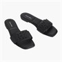 Calvin Klein Womens Provence Leather Square Toe Flat Sandals Triple Black