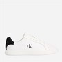 Calvin Klein Womens Brooke Leather Signature Logo Trainers Bright White/Black
