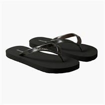 Calvin Klein Womens Arwa Metallic Pearlised Flip Flops Triple Black