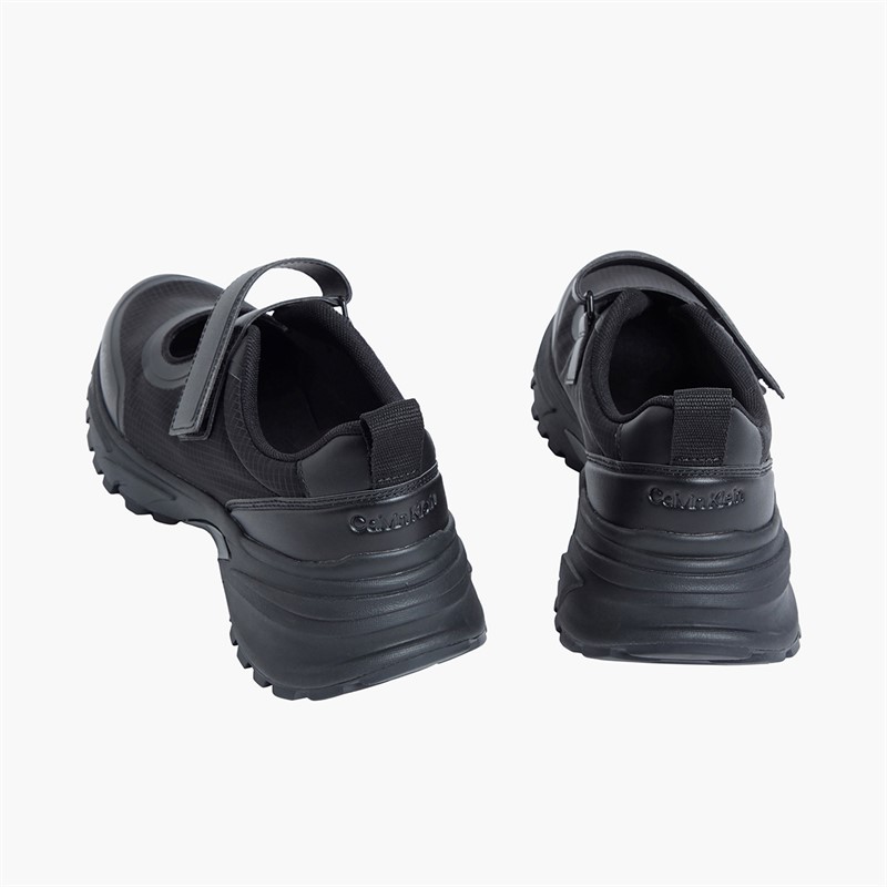 Calvin Klein Womens Trailblazer Velcro Runner Trainers Triple Black