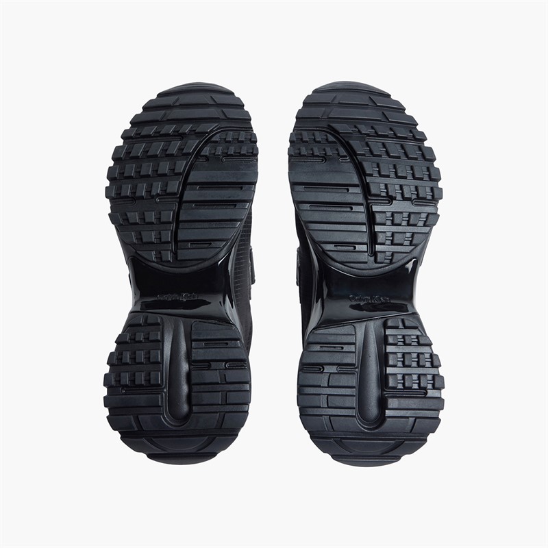 Calvin Klein Womens Trailblazer Velcro Runner Trainers Triple Black