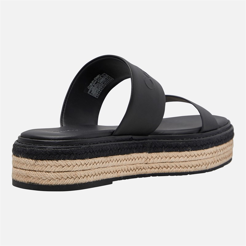 Calvin Klein Womens Flatform Wedge Sliders Ck Black