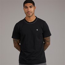 Calvin Klein Mens Short Sleeve Contrast Collar T-Shirt Black