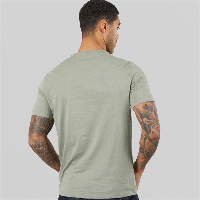Calvin Klein Mens Short Sleeve Micro Logo Crew Neck T-Shirt Shadow