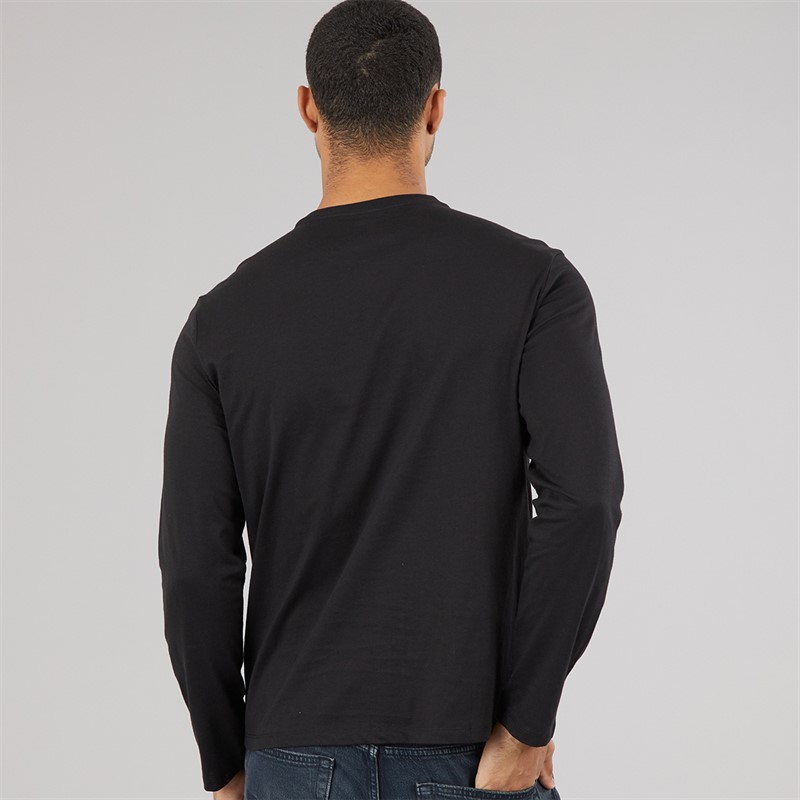Calvin Klein Mens Long Sleeve Bold Graphic T-Shirt Black
