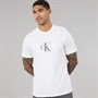 Calvin Klein Mens Short Sleeve Distress Mono Graphic T-Shirt Bright White