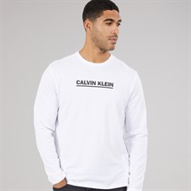 Calvin Klein Mens Long Sleeve Bold Graphic T-Shirt Brilliant White