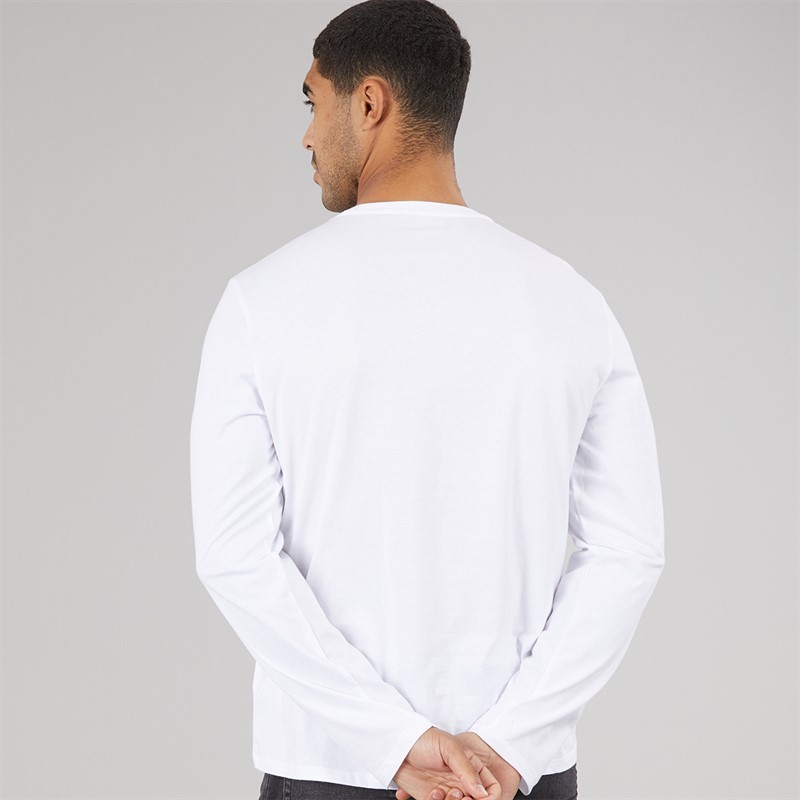 Calvin Klein Mens Long Sleeve Bold Graphic T-Shirt Brilliant White