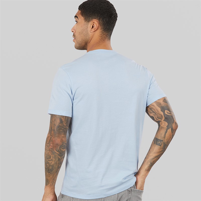 Calvin Klein Mens Short Sleeve Distress Short Sleeve Mono Graphic T-Shirt Breezy Blue