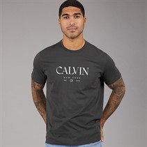 Calvin Klein Mens Short Sleeve Mono Logo Graphic T-Shirt Pirate Black