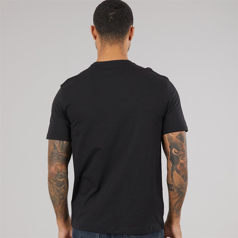 Calvin Klein Mens Short Sleeve Distress Short Sleeve Mono Graphic T-Shirt Black