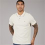 Calvin Klein Mens Short Sleeve Refined Pique Tip Polo Shirt Oatmeal