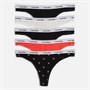 Calvin Klein Womens Five Pack Thongs Black/Black/Snow Heather/Punch P