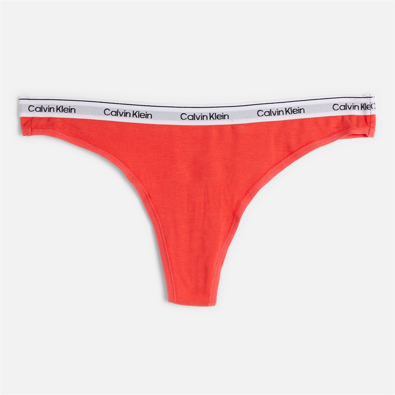 Calvin Klein Womens Five Pack Thongs Black/Black/Snow Heather/Punch P