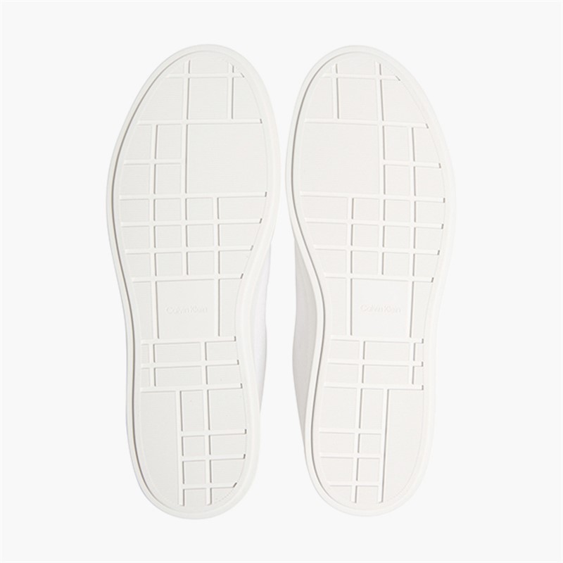 Calvin Klein Mens Low Profile Cupsole Trainers Bright White/Oatmeal