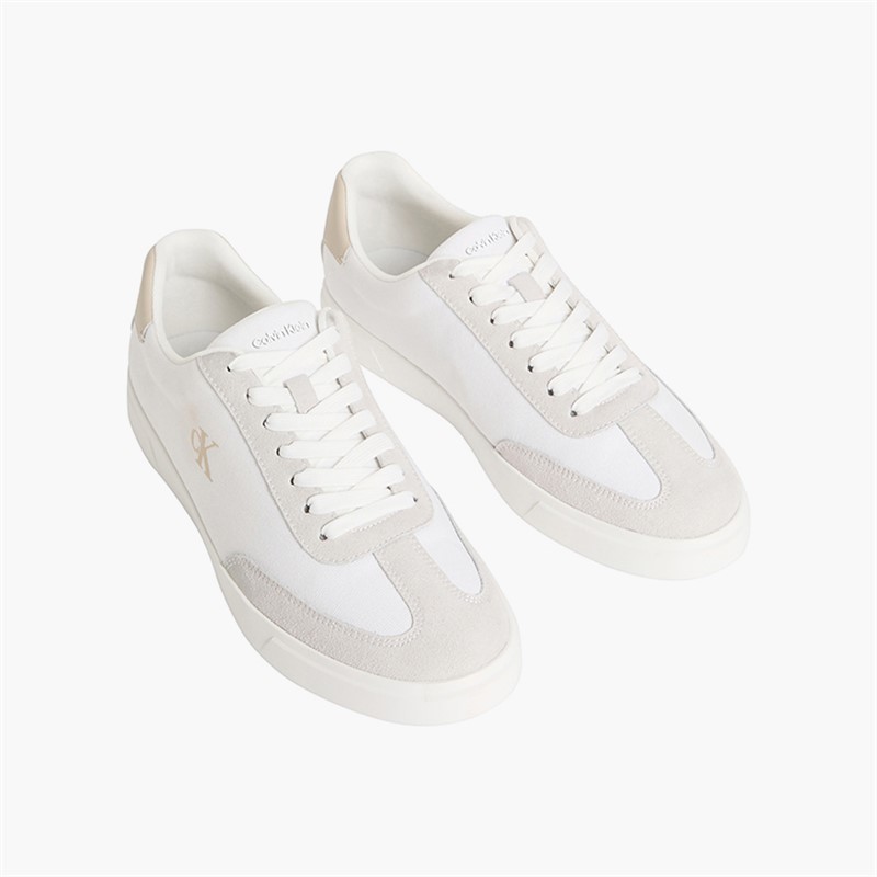 Calvin Klein Mens Low Profile Cupsole Trainers Bright White/Oatmeal