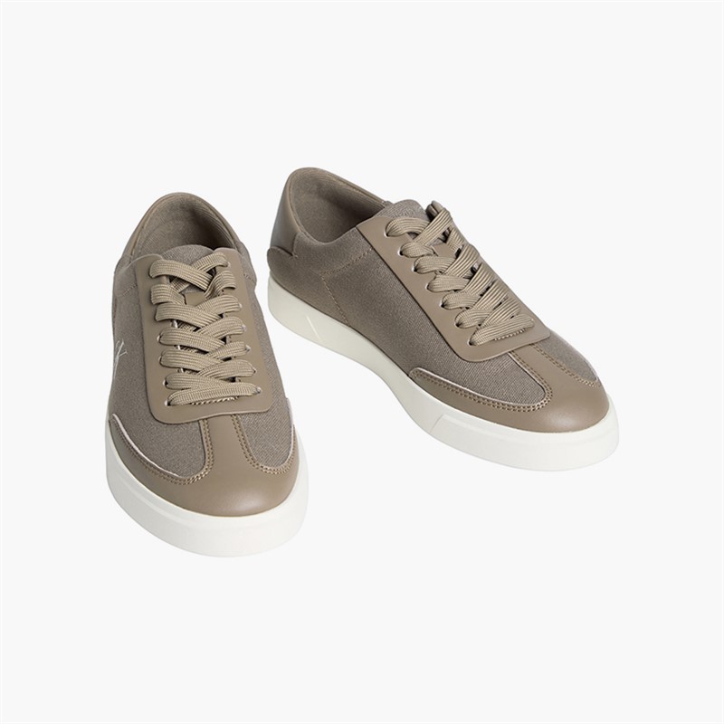Calvin Klein Womens Low Profile Cuspole Trainers Desert Taupe/Marshmallow