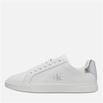 Calvin Klein Womens Low Profile Cuspole Trainers Bright White/Silver