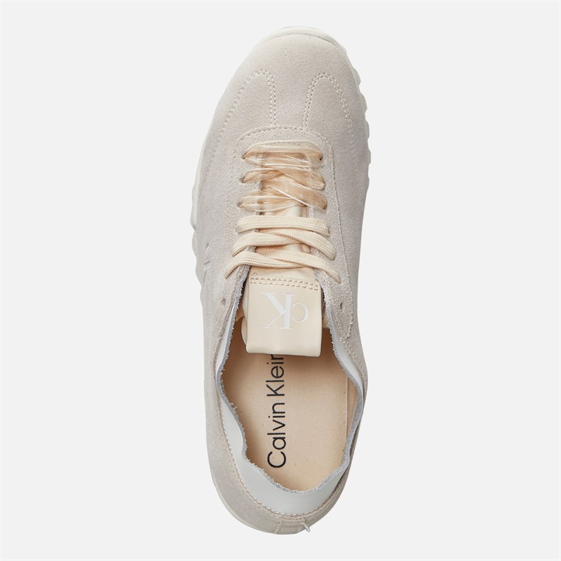 Calvin Klein Womens Low Profile Runner Trainers Light Cashew