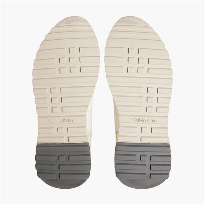 Calvin Klein Mens City Runner Trainers Feather Gray/Marshmallow/Granite