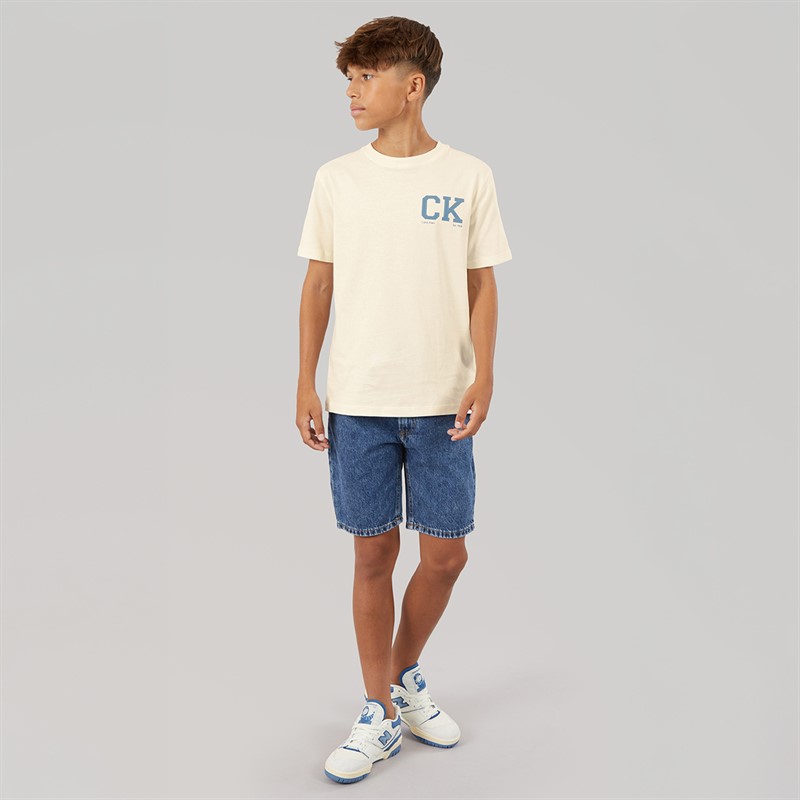 Calvin Klein Boys Chest Logo T-Shirt Vanilla Ice