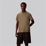 Calvin Klein Mens Micro Logo Crew Neck T-Shirt Dusty Olive