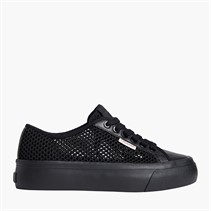 Calvin Klein Mens Womens Vulc Flatform Trainers Triple Black