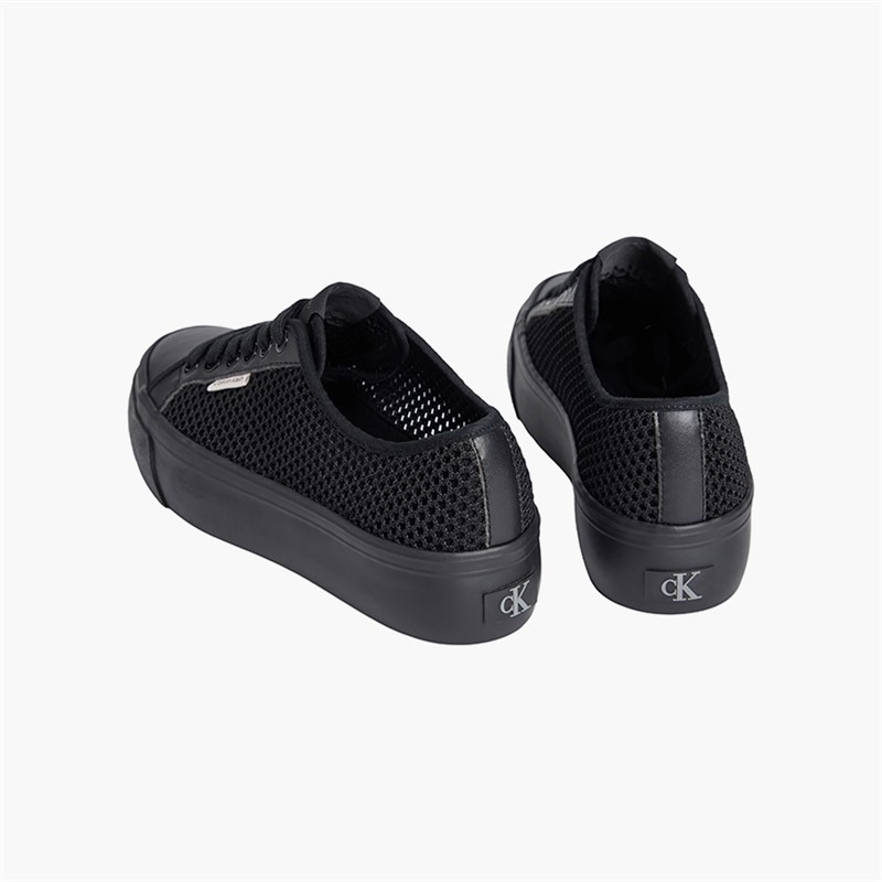Calvin Klein Mens Womens Vulc Flatform Trainers Triple Black