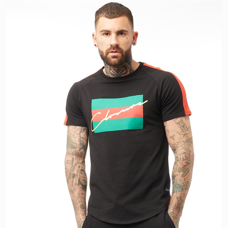 black and red graphic tee mens