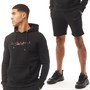 Closure London Mens Modern Script Logo Hoodie And Shorts Twin Set Black