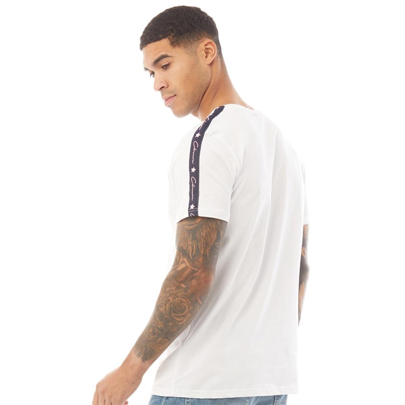 Closure London Mens Stella Taped T-Shirt White
